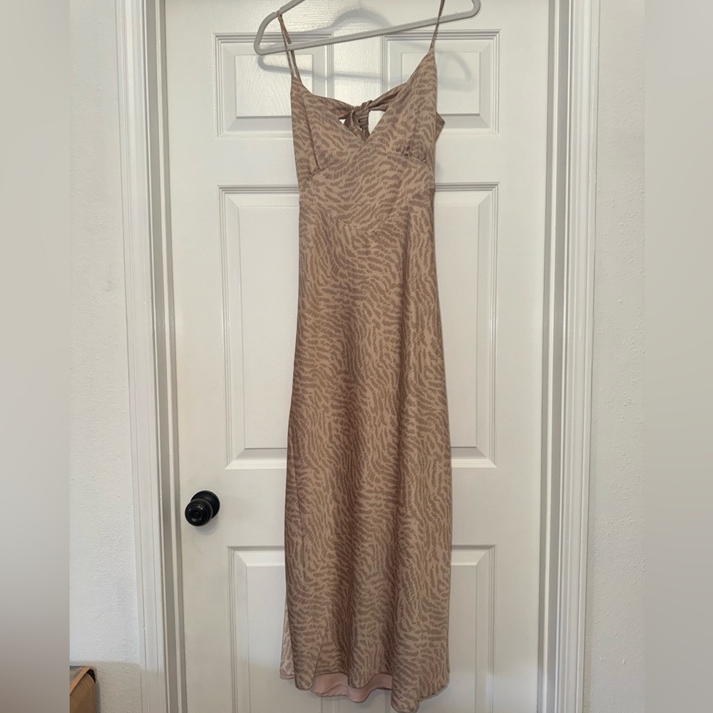 Bardot Tan Zebra Print Maxi Dress